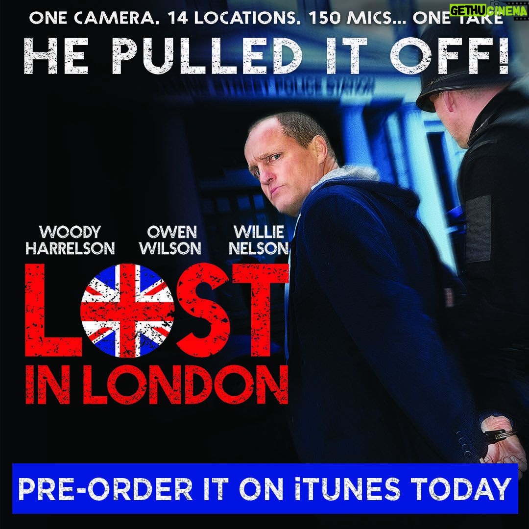 Woody Harrelson Instagram - Watch lost in London at long last on iTunes tomorrow! Also on Hulu tomorrow! iTunes link is in my bio