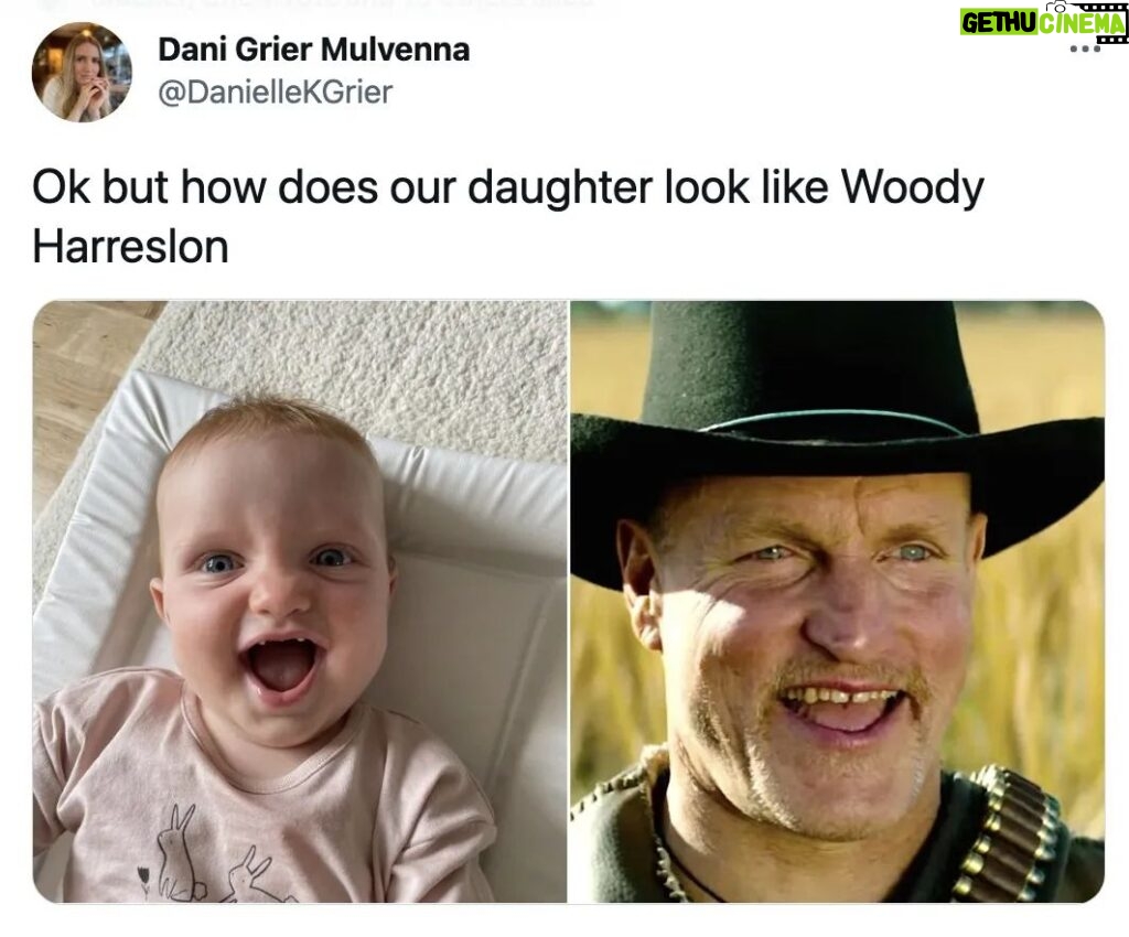 Woody Harrelson Instagram - Ode to Cora- You're an adorable child Flattered to be compared You have a wonderful smile I just wish I had your hair @danigriermulvenna