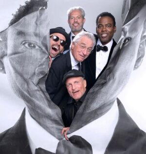 Woody Harrelson Instagram - An hour after the slap heard round the world, managing some fun with some great friends...Bobby, Guy, JR,  and the unflinching, still smiling, Chris Rock. Thanks for a great party Guyo! pic by @jr