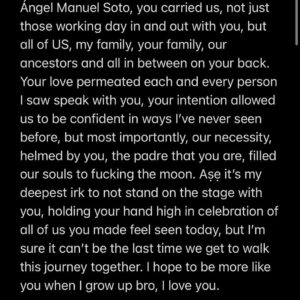 Xolo Mariduena Instagram - I’m sorry for the middle finger mom I can’t help that it’s our favorite pose. Arguably the biggest moment of my life so far and I need to scream a few peoples names from the mountaintop. 
Also I’d be foolish to not thank the only people that matter…my FAMILY, FINALLY, this is for you, it’s always been for you, but this one especially. I see my own family in every one of my precious cast mates and there’s no pretending there, I love you guys to pieces, please know I love you even when I make your eyes roll or your heads hurt. Love love love love.