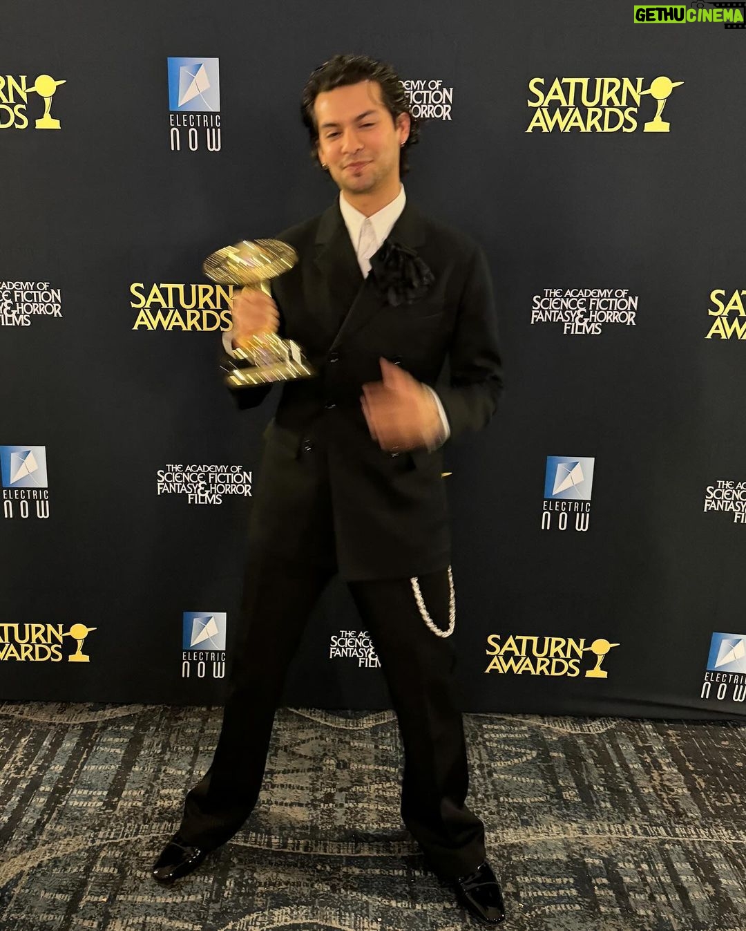 Xolo Mariduena - 367K Likes - A wonderful night at the @saturnawards surrounded by the teams of people who have made the movies I’ve spent my whole life looking up to. This award is dedicated to all of the people in front of and behind the camera that allowed me to shine, we created a fricken family and i couldn’t have done it with out yall. 💙💙 Blue Beetle forever!! Now time to hop on a plane back to work 🥋🥋💙💙