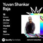Yuvan Shankar Raja Instagram – Thank you for all the love guys. Overwhelmed 😊 More music coming your way in 2024 🎶❤️ #spotifywrapped
