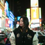 Zee JKT48 Instagram - new yoork~ 🗽 Varsity from @erigostore #ErigoXTokopedia #IndonesiaRepresent #NewYorkTakeOver Times Square New York, USA