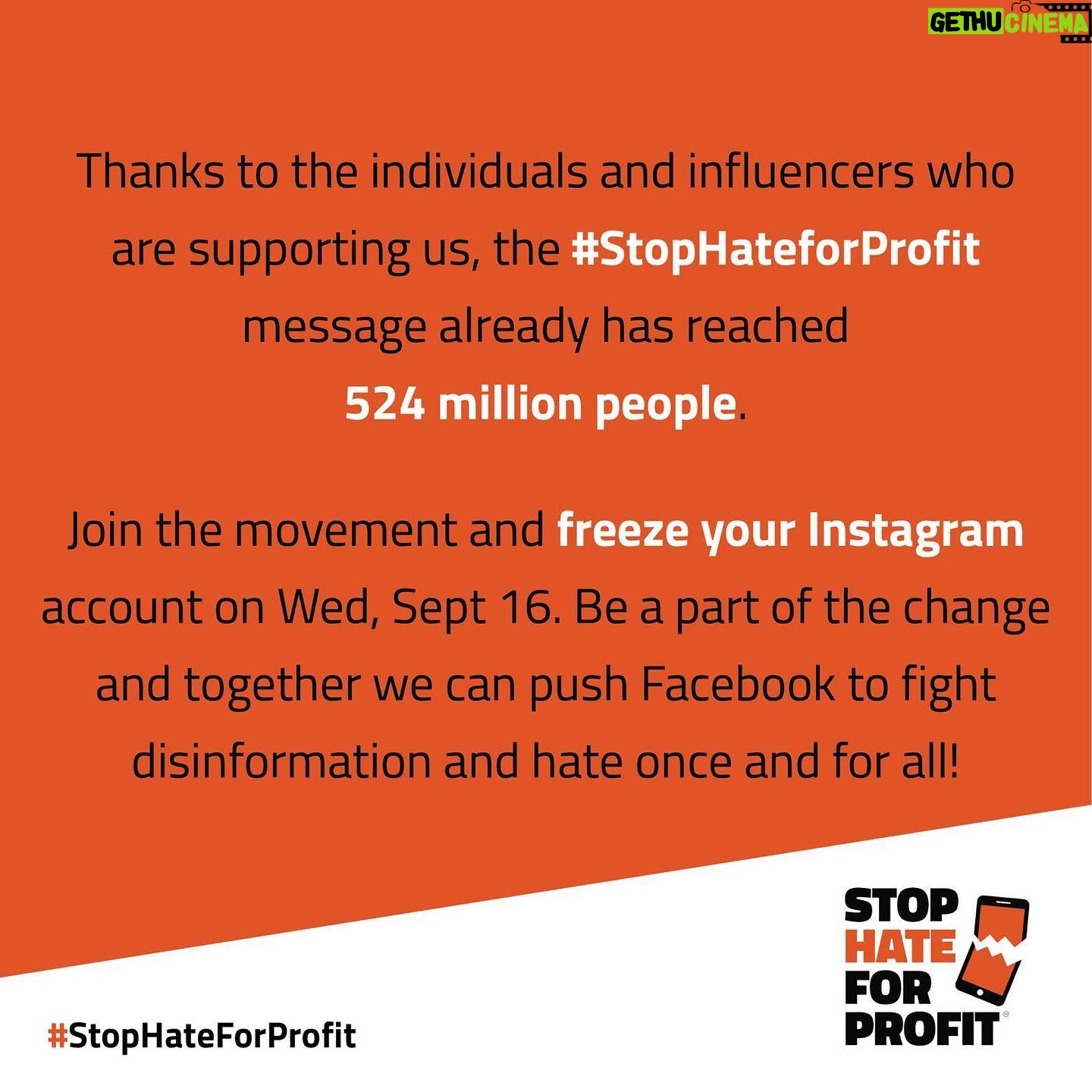 Olivia Wilde Instagram - The leadership of Facebook depends on you to sustain their billion dollar business. They need you. That means you’re in control. You can demand they change their standards, and stop amplifying hate. It’s time we cut the bullshit and pay attention to the wildfire of disinformation and hatred fueled by social media. Raising standards to require basic TRUTH does not put an end to free speech. Facts matter. The truth matters. #stophateforprofit #instafreeze