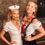 Jessica Capshaw Instagram - Happy Halloween from Abby and Aunt Susan!!!! 🎃🎃 #holidate @netflix 

2nd pic was sent to me by my genius makeup artist who took a pic of the monitor when the camera was resting on the floor. Lesson learned...always be aware of where a camera is...😂☺️😂