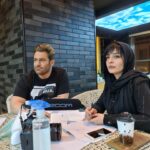 Sare Bayat Instagram - یادگاری از آخرین روز کارِ من، 
در پروژه عاشقانه دو.
در کنار رضای گلزار محترم که همیشه از همکاری با او لذت میبرم💫✨⭐