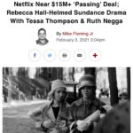 Tessa Thompson Instagram - > Hii. @rebeccahall Had to share this one— because it’s too cute!   it perfectly expresses my excitement at the sale of our film PASSING to @netflix (@netflixfilm)! Thank you to @sundanceorg for the platform to share it. Wish I could hug all my collaborators. This one means more to me than I can ever express. Here is a shot from our very last day on set. ❣️