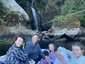 Milla Jovovich Instagram - What an incredible day we had taking the kids on a gorgeous boat tour of #Indianarm in Vancouver with Mike @indianarmcharters! We had so much fun finding nice spots to swim by the waterfalls and Mike has a bbq on his boat, so my hubby grilled up some burgers right there on the water! It was truly a magical and unforgettable trip.✨
