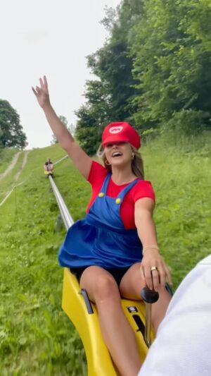 Kinsey Wolanski Instagram - Convinced my friends to dress up as Mario kart characters with me to ride the tobogán and we literally had the best day ever 😂😂