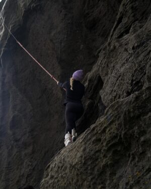 Kinsey Wolanski Instagram - The only way up to the Westman islands is climbing this rope, would you go?
