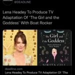 Lena Headey Instagram - This happened…. I’ve been so  in love with ⭐️ @nikita_gill ‘s book ⭐️… Her words are MAGIC .. The gates are finally open, now we get to honor Paro and her story .. so thrilling. .. Thankyou @boatrocker And these beautiful women @ktoc88 @shantithor @jamierhyslawrence “ In this story there is a girl who is stubborn and strong willed and who makes mistakes enough to fill an ocean .. “ #soundsfamiliar ✌🏻
