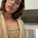 Milla Jovovich Instagram - From the fitting to the finished look to a great onstage pic by @lenaknappova! What a whirlwind adventure it was to walk in the @balmain show! Thank you again @olivier_rousteing and the entire team who put on such a spectacular event! #parisfashionweek #balmain