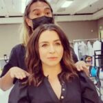 Caterina Scorsone Instagram - Getting ready for Grey’s Anatomy Season 18 premiere like…  @greysabc @cutmarc @taiyoungstyle #greysanatomy