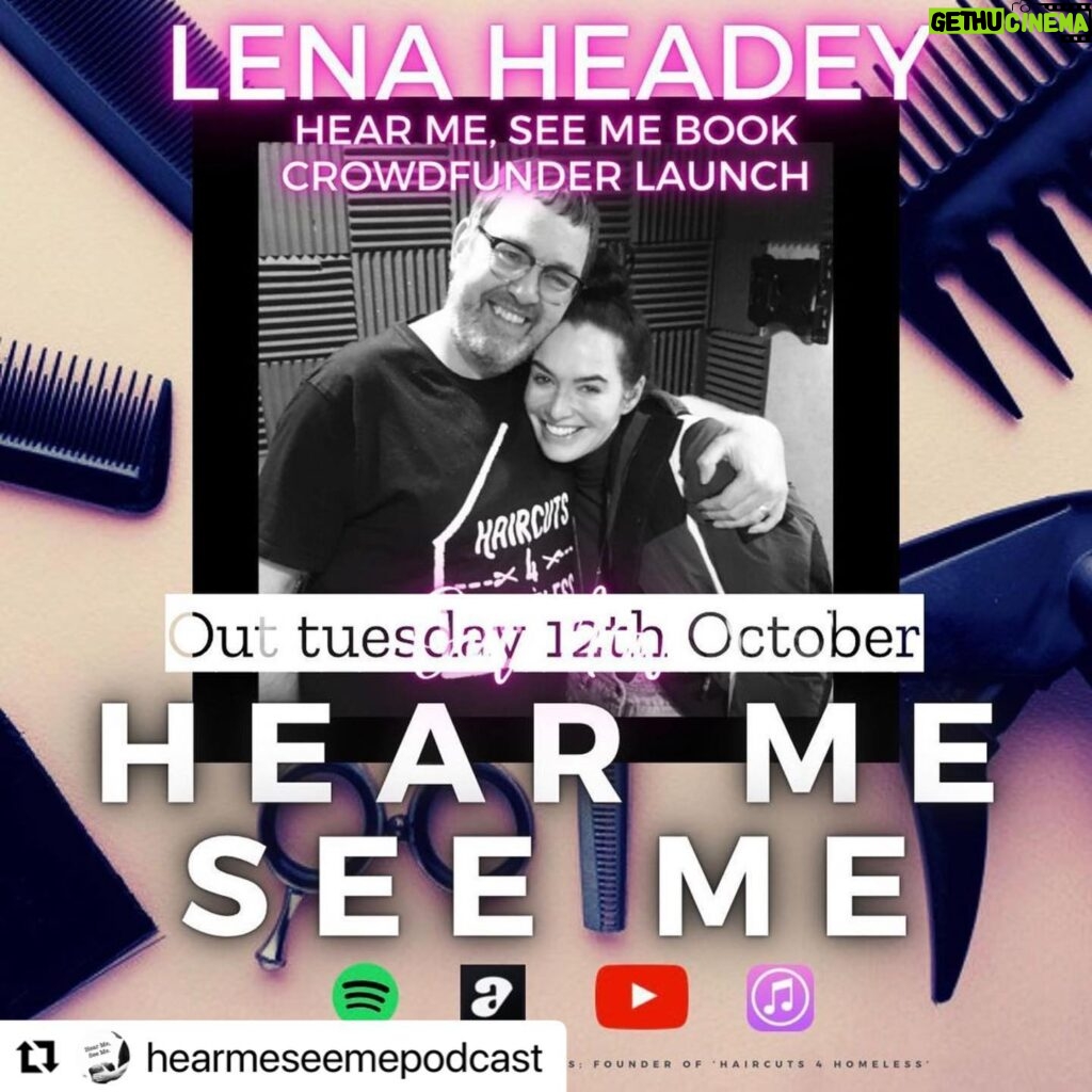 Lena Headey Instagram - #Repost @hearmeseemepodcast with @make_repost
・・・
To mark #worldhomelessday I want to announce a special @hearmeseemepodcast episode featuring @Haircuts4Homeless ambassador @iamlenaheadey 
🖤
We talk about an amazing project, two years in the making, to help humanise the face of homelessness 
🖤
It will be live at 12noon on Tuesday 12th October to coincide with the launch of the #hearmeseemebook crowdfunder 
🖤
Have a listen and please share the heck out of it 
🖤
#hearmeseemebook
#worldhomelessday 
#haircuts4homelessuk #homeless #community #respect #kindness #volunteer #hope #love #help #lenaheadey #zenoti #loreal #acast #spotifypodcast #itunespodcast #youtube #podcast @haircuts4homelessuk @hearmeseemepodcast @iamlenaheadey @lorealpro_education_uki @lorealpro  @gozenoti @acastpodcasts @spotifypodcasts @itunespodcast @youtube @amazonmusic