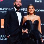 Amina Khalil Instagram - From the last night at GFF this year... ⭐️ @elgounafilmfestivalofficial Till next year darling ! (Tap pics for details of that nights look) special thanks to @onze_heures_onze for the diamond necklaces that everyone asked me about ! Love x