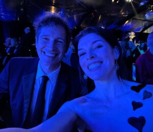 Milla Jovovich Instagram - What a gorgeous night for @amfar with my beautiful family! It’s been 22 years that I’ve been helping raise awareness for @amfar’s amazing fundraising to support AIDS research and now COVID research as well. I was so proud to have my husband  and my daughter with me to celebrate this gorgeous event and it was such an honor to wear a couture @jeremyscott gown and cheer him on when he received his award for all the amazing work he’s done with the organization! #amfar #makeaidshistory #makecovidhistory