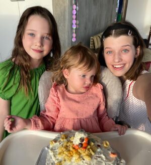 Milla Jovovich Instagram - Happy 2nd Birthday to our sweet Baby Osian!🥳🥳🥳 It’s unreal how quickly time is passing and how we couldn’t imagine our life without her. She truly is a little “Lark”, singing nursery rhymes all day long and squealing with the most amazing sounds of pure joy when she sees us! I’m just in awe of how the older girls have stepped up to the plate in their roles as big sisters. They are so caring and loving, it makes me so proud when I see them together. We love you so much Osi!! ❤️‍🔥❤️‍🔥❤️‍🔥#osianlarkelliot