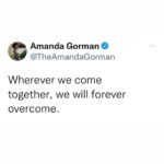 Amanda Gorman Instagram - 🚨BIG NEWS!!🚨 I wrote A New Day’s Lyric both to celebrate the new year & honor both the hurt & the humanity of the last one. To pay my words forward, ➡️I’m raising funds for the International Rescue Committee⬅️ (IRC) @rescueorg whose response to the coronavirus pandemic and humanitarian crises provide lifesaving programs to vulnerable communities worldwide 🌎❤️. Instagram has already pledged $50,000! Let’s take donations even higher. You can give at the link, and/or share the fundraiser —even a little goes a long way. I’m always shy to quote my own poems, but I believe it in my bones when I say:  Come, look up with kindness yet, for wherever we come together, we will forever overcome 💛🙏🏿.