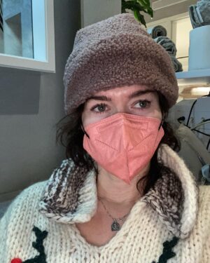 Lena Headey Instagram - January eyes. WTF. Sweet sweater though @sevenwonders_collective 
#beakmask #totalhypocrite