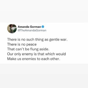Amanda Gorman Instagram - If you’re not livid, you’re not listening. 🇺🇦