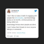 Leah Remini Instagram - I don’t like to make a habit of engaging with people like @kirstiealley…but Scientology banks on its horrific, criminal policies not being called out. Scientology thrives when people are silent. I won’t allow their threats to me or anyone else go un-answered.