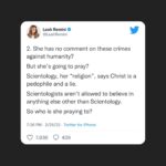 Leah Remini Instagram - I don’t like to make a habit of engaging with people like @kirstiealley…but Scientology banks on its horrific, criminal policies not being called out. Scientology thrives when people are silent. I won’t allow their threats to me or anyone else go un-answered.