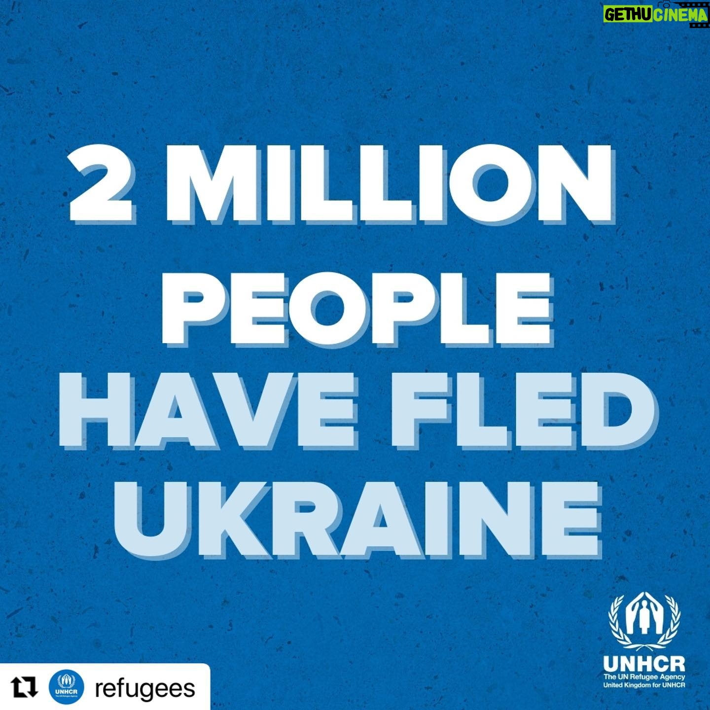 Ella McKenzie Instagram - The war in the Ukraine has already forced millions of innocent civilians from their homes. They urgently need food and shelter to aid them as they make their way to safety.
I would like you to join me in donating to the (charity) so that those fleeing the Ukraine can receive life saving support. We can all make a difference! Click on the link in my bio to find out more.
#Repost @refugees with @make_repost
・・・
2 million people have fled Ukraine in 12 days