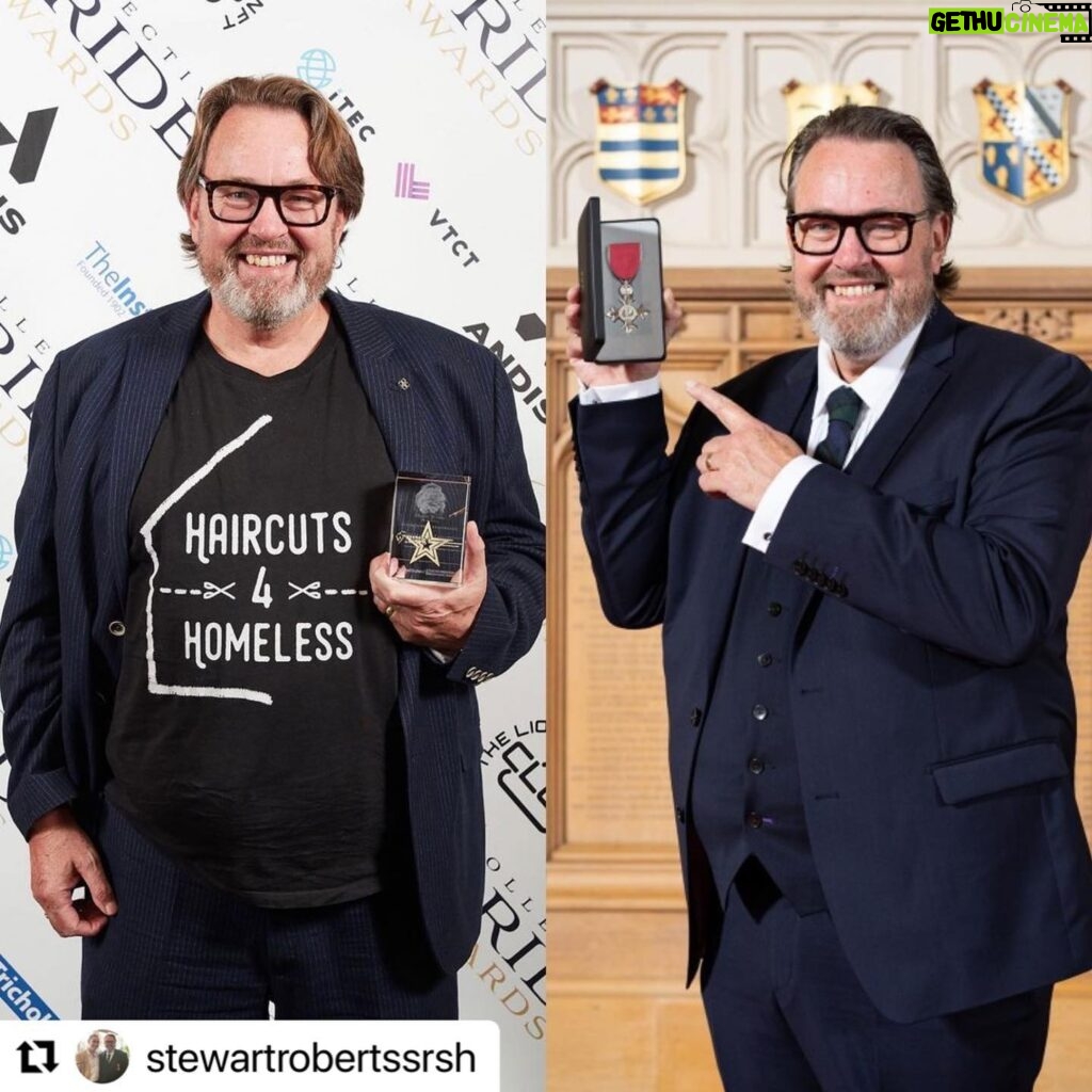 Lena Headey Instagram - @stewartrobertssrsh The man .. What a legend … So deserved .. so proud. You keep pushing and you do not let a thing get in your way … I look up to you Stu  for many reasons … You are LOVED by so many folk . Do I call you his lordship now …. 🤪
@haircuts4homelessuk  #kindnessmatters ⚡️❤️⚡️❤️