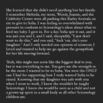 Leah Remini Instagram – Last week, our beloved @trish_the_nanny passed away after a nearly decade-long, brave battle with cancer. Many of you got to know Trish through our show on TLC. Trish was a big part of our lives and continued to be even after our girl grew up. In the last month, I feel so blessed to have spent quality time with her, and I got to tell her how much she meant to my family and me. I’m sharing the letter I wrote to Trish a few weeks ago while she was still with us. I wanted her to know how much she meant to me and how grateful I am for how she protected and loved Sofia. I post it to let you know how precious life is, remind you not to take those you love for granted, tell those you love what they mean to you, and tell those who impacted your life what they mean to you. Trish’s love for life, her family, friends, and those she cared for were like no other. She loved a lot, danced a lot, sang a lot, and cooked her ass off. She lived and lived fully. Trish had a twisted sense of humor that made me love her instantly (the last picture depicts how she felt about cancer). Her laugh filled every room she walked in with joy. I will miss Trish in ways I can’t describe in a caption. To her son KC, stepsons, her brothers, sisters-in-law, extended family, and friends. You know we are with you. Trish, I know you are bossing everyone around and making everyone laugh up there. We are going to miss you tremendously.