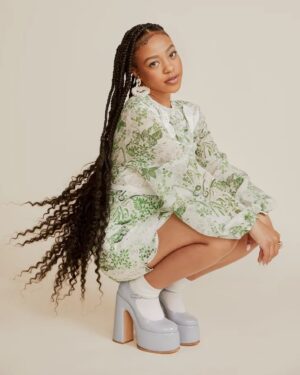 Priah Ferguson Instagram - I’m so excited to share my special feature with @POPSUGAR! We talked about Erica’s future on Stranger Things, my upcoming movie with the one and only Marlon Wayans, and how I spend my time off set. (I’m a cheerleader and I love to meditate.) Check it out! This was incredible and thanks for capturing my vibe and essence with authenticity. To my team, ily. Link in bio.🫶🏽

Written by: @jackie_jormpjomp 
Photography: @tawnibannister 
Stylist: @sophielopez
Braids by: @hairbyromorgan 
Braid styling: @milesjeffrieshair 
Makeup: @brandyallen