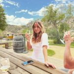 Camilla Luddington Instagram - Phone on silent 😎🤩 

*for like 5 mins until I check on the kids 🥴
#winetasting #wineoclock