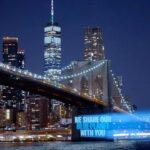 Bonnie Wright Instagram - This week, negotiations to decide the fate of our oceans began.   On Sunday night, @GreenpeaceUSA activists shone a light on one of New York’s most iconic landmarks, displaying images of ocean beauty to show what’s at stake.   The projection onto the Brooklyn Bridge urged negotiators to act and finalize the strongest possible Global Ocean Treaty at the UN this month. Greenpeace is here to remind delegates that while they negotiate, the world is watching. Those who have said they want to protect the oceans will be held accountable, and those blocker governments will have nowhere to hide. We don’t have anymore time to lose - we must protect the oceans now 💙   Narated by @alisonsudol 
Music by Music by Johan Hugo and Jacob Vetter @acid_mx @jacobkvetter @realtheverybest
 #IGC5 #ProtectTheOceans #30x30 @Greenpeace