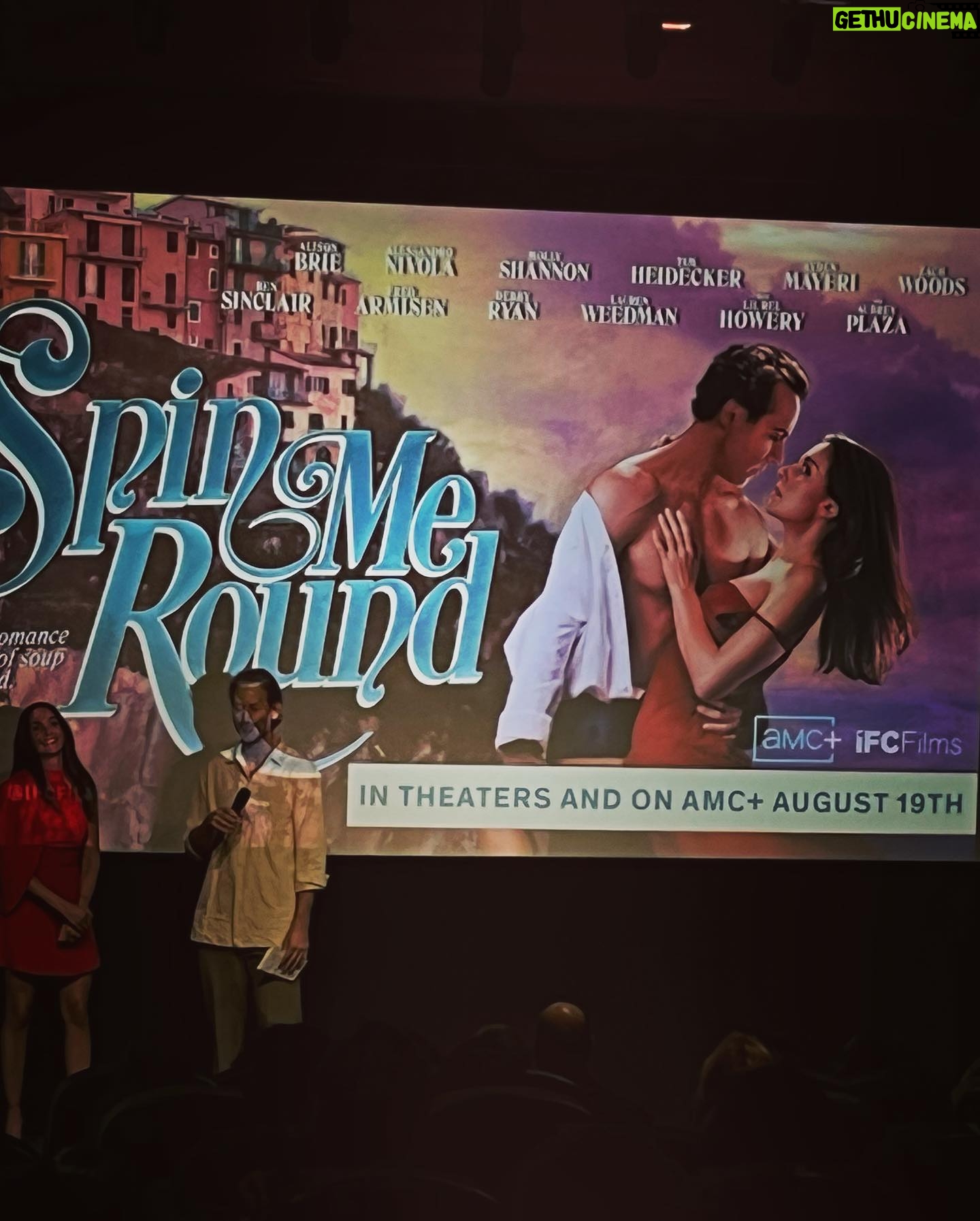 Aubrey Plaza Instagram - Last night at the Spin Me Round premiere!!! Out this weekend in theaters and streaming on @amcplus @ifcfilms 🍝