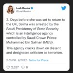 Leah Remini Instagram - Please share this post in your Instagram stories. I have also linked to this thread in my stories. We’ve brought a lot of attention to Salma’s case in the last 24 hours and we need your help to keep her on people’s minds. 

@visitsaudi @saudi.mt