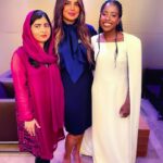 Amanda Gorman Instagram - Still in awe that I had the honor of speaking beside these lovely ladies @unitednations #GeneralAssembly this week as a supporter of @unicef . By supporting the Sustainable Development Goals, we share a universal call to action to end poverty, protect the planet, and pursue peace. I can’t tell you how many times I’ve been told a single poem can’t change the world. What I know is that if you look closely enough, the world IS changing—there are movements and actions waiting for our involvement, spearheaded by future generations. And I can’t imagine anything more worthy of naming, celebrating, writing, believing, and joining. 💛🙏🏿🇺🇳🌍

EXCERPT FROM “AN ODE WE OWE: A POEM FOR HUMANKIND” 
 
We must go the distance,
Though this battle is hard and huge,
Though this fight we did not choose,
For preserving the earth isn’t a battle too large
To win, but a blessing too large to lose.

This is the most pressing truth: 
That our people have only one planet to call home
And our planet has only one people to call its own.

We can either divide and be conquered by the few,
Or we can decide to conquer the future, 
	And say that today a new dawn we wrote, 
	Say that as long as we have humanity,
We will forever have hope.
