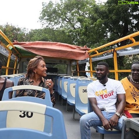Danai Gurira Instagram - #GMAinGhana! What a pleasure to join @robinrobertsgma on a tour of beautiful Accra - celebrating a thriving modern Africa and seeing the connection #BlackPanther’s Wakanda has to real life African innovators. From meeting with Ghana’s Second Lady Her Excellency Samira Bawumia (@sbawumia) in Black Star Square to visiting important historical and cultural sites to bringing Robin to visit one of my fashion designer favorites, @aisha_ayensu, Founder and Creative Director of @christiebrowngh - not to mention getting a taste of the globally decorated @chef_binta’s culinary excellence with some flavorful jollof rice @dineonamat - this was an exceptional experience.
I would also like to introduce you to a piece of Africa’s future: David Alabo (@davidalabo) - Afro-futurist/surrealist, digital artist, and activist - along with the amazing @freedomskateparkgh. I was floored by his work, his passion, and his vision. Get to know this young man and this incredible project.
Last but not least, I’m amazed by the entrepreneurial, techie brilliance that is Baboa Tachie-Menson (@_baboa). The work she is doing with @balm.labs creates sustainability in the fashion space and inspires other women in tech around the world to make their mark.
“Ghana is a good place.” Thank you for having me, @goodmorningamerica. #GhanaLove