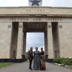 Danai Gurira Instagram - #GMAinGhana! What a pleasure to join @robinrobertsgma on a tour of beautiful Accra - celebrating a thriving modern Africa and seeing the connection #BlackPanther’s Wakanda has to real life African innovators. From meeting with Ghana’s Second Lady Her Excellency Samira Bawumia (@sbawumia) in Black Star Square to visiting important historical and cultural sites to bringing Robin to visit one of my fashion designer favorites, @aisha_ayensu, Founder and Creative Director of @christiebrowngh - not to mention getting a taste of the globally decorated @chef_binta’s culinary excellence with some flavorful jollof rice @dineonamat - this was an exceptional experience.
 
I would also like to introduce you to a piece of Africa’s future: David Alabo (@davidalabo) - Afro-futurist/surrealist, digital artist, and activist - along with the amazing @freedomskateparkgh. I was floored by his work, his passion, and his vision. Get to know this young man and this incredible project.
 
Last but not least, I’m amazed by the entrepreneurial, techie brilliance that is Baboa Tachie-Menson (@_baboa). The work she is doing with @balm.labs creates sustainability in the fashion space and inspires other women in tech around the world to make their mark.
 
“Ghana is a good place.” Thank you for having me, @goodmorningamerica. #GhanaLove