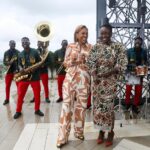 Danai Gurira Instagram - #GMAinGhana! What a pleasure to join @robinrobertsgma on a tour of beautiful Accra - celebrating a thriving modern Africa and seeing the connection #BlackPanther’s Wakanda has to real life African innovators. From meeting with Ghana’s Second Lady Her Excellency Samira Bawumia (@sbawumia) in Black Star Square to visiting important historical and cultural sites to bringing Robin to visit one of my fashion designer favorites, @aisha_ayensu, Founder and Creative Director of @christiebrowngh - not to mention getting a taste of the globally decorated @chef_binta’s culinary excellence with some flavorful jollof rice @dineonamat - this was an exceptional experience.
 
I would also like to introduce you to a piece of Africa’s future: David Alabo (@davidalabo) - Afro-futurist/surrealist, digital artist, and activist - along with the amazing @freedomskateparkgh. I was floored by his work, his passion, and his vision. Get to know this young man and this incredible project.
 
Last but not least, I’m amazed by the entrepreneurial, techie brilliance that is Baboa Tachie-Menson (@_baboa). The work she is doing with @balm.labs creates sustainability in the fashion space and inspires other women in tech around the world to make their mark.
 
“Ghana is a good place.” Thank you for having me, @goodmorningamerica. #GhanaLove