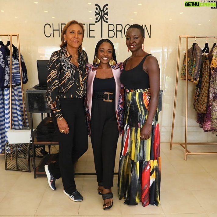 Danai Gurira Instagram - #GMAinGhana! What a pleasure to join @robinrobertsgma on a tour of beautiful Accra - celebrating a thriving modern Africa and seeing the connection #BlackPanther’s Wakanda has to real life African innovators. From meeting with Ghana’s Second Lady Her Excellency Samira Bawumia (@sbawumia) in Black Star Square to visiting important historical and cultural sites to bringing Robin to visit one of my fashion designer favorites, @aisha_ayensu, Founder and Creative Director of @christiebrowngh - not to mention getting a taste of the globally decorated @chef_binta’s culinary excellence with some flavorful jollof rice @dineonamat - this was an exceptional experience.
I would also like to introduce you to a piece of Africa’s future: David Alabo (@davidalabo) - Afro-futurist/surrealist, digital artist, and activist - along with the amazing @freedomskateparkgh. I was floored by his work, his passion, and his vision. Get to know this young man and this incredible project.
Last but not least, I’m amazed by the entrepreneurial, techie brilliance that is Baboa Tachie-Menson (@_baboa). The work she is doing with @balm.labs creates sustainability in the fashion space and inspires other women in tech around the world to make their mark.
“Ghana is a good place.” Thank you for having me, @goodmorningamerica. #GhanaLove