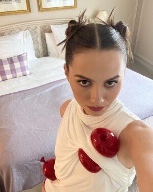Maude Apatow Instagram - thank you for having me @loewe @jonathan.anderson 🎈