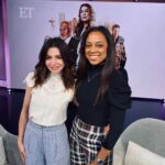 Caterina Scorsone Instagram - Had a delightful time with the incredible @nischelleturner at @entertainmenttonight last week. We agree on a bold trouser statement among many other things. 💛💋