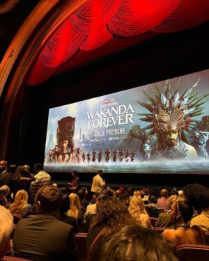 Danai Gurira Instagram - 🖤💜 #WAKANDAFOREVER 💜🖤 What a special and meaningful night at our global premiere in Hollywood. Thank you to Ryan Coogler for your vision and guidance, my whole Wakandan (and new Talocan) family for everything you brought to this film, and the fans for your endless enthusiasm and love. We feel it and we can’t wait to share #WakandaForever with you on 11/11. Dedicated to our King, our brother, our Black Panther, Chadwick Boseman. Enkosi, enkosi, enkosi.