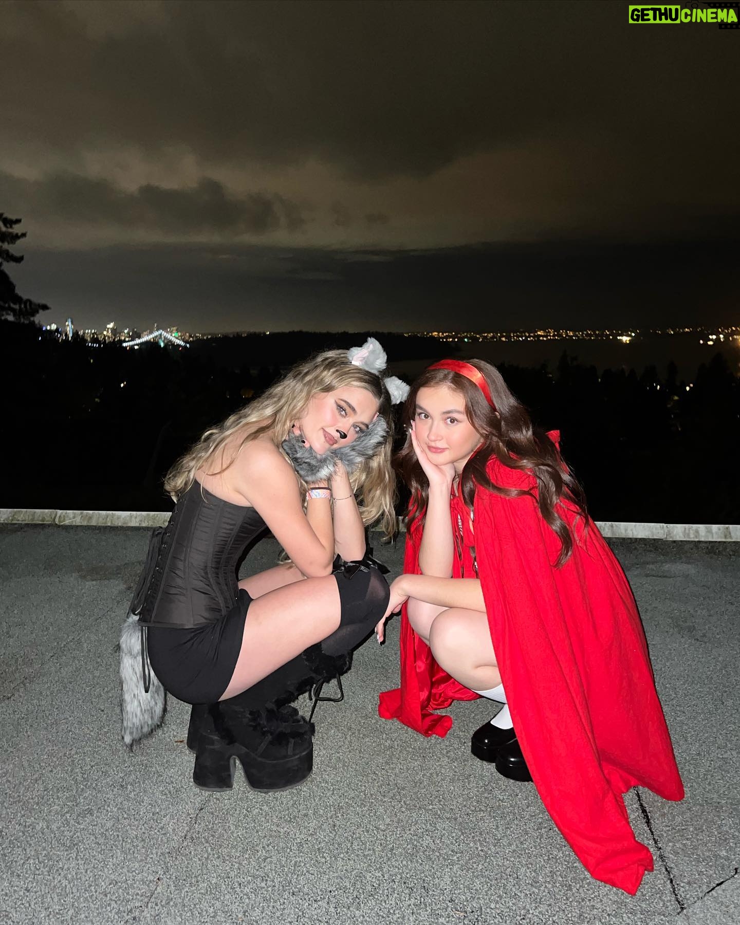 Anna Cathcart Instagram - happy halloweekend from little red and the wolf and officer judy hopps🐺✨🌹🧺🐰🥕
