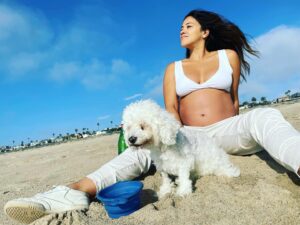 Gina Rodriguez Instagram - With my eldest baby and my newest baby. 🤰🏽📸 by daddy @joe_locicero