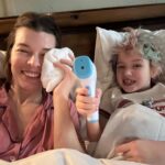 Milla Jovovich Instagram – Happy Sunday! This is for the moms who get head butted by their kids on their day off. There’s the culprit in the next shot looking very pleased with herself.😀