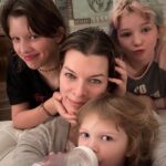 Milla Jovovich Instagram - 5am wrap. But I managed to peel my face off the pillow after 4 hours  to get all my ladies together. One pic. All in focus. I would call that a win. Units 1,2 and 3 all in sync for one moment. My eldest is even posing me to make sure my best side is highlighted. Thanks @everanderson for always having my back. Enter my happy place.❤️