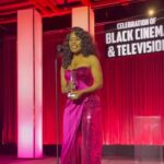 Angela Bassett Instagram - Hey Everybody you good?

The room was filled with so much love, I just wanted to bottle it up and save it for a rainy day 💗 

Thank you @criticschoice @ccblackcinema for the Career Achievement Award, I’m honored ✨

Hair: @hairjunkierandy 
Makeup: @dandremichael 
Stylist: @jlynnstyle18 
Trainer: @getfitbyrob
Jewelry: @gismondi1754
