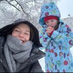 Milla Jovovich Instagram - So much snow today!! And I couldn’t have spent it with anyone better than my 7 year old Dash. These are the moments that live forever in my memories. Blankets of white pillowing the treetops till the. Branches get so heavy, the snow falls on our heads in huge cascades, the sound of snow boots as people walk through melted, dirty slush by the roadsides. Then turning into the squeak of my kid running through a clean fresh snowdrift in the park. Hundreds of birds taking off all at once, so close I can almost feel their wings brush across my face. And all this with that little gloved hand in mine, chattering about everything in her sweet, exuberant way. It was glorious. It will definitely be part of the flashbacks I see before I die. (Ok that got dark😂) But. It. Was. Glorious. Happy Sunday everyone! Xo m❤️