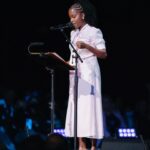 Amanda Gorman Instagram - It was such an honor to attend and perform at the historic inauguration of Los Angeles Mayor Karen Bass. Thank you so much for having me! 💛

photography credit: @cibellelevi for Prada
makeup: @joannasimkin
hair: @itsraela