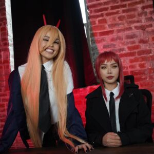 Valkyrae Instagram - POWER AND MAKIMA💥
Have you seen Chainsaw Man?

(we posted our transformations on tiktok:)